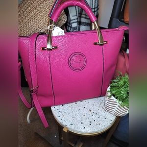 Tory Burch Pink Tote/Gold Hardware